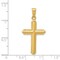 14K Gold Cross With Striped Border Pendant Charm Jewelry 34 x 17mm